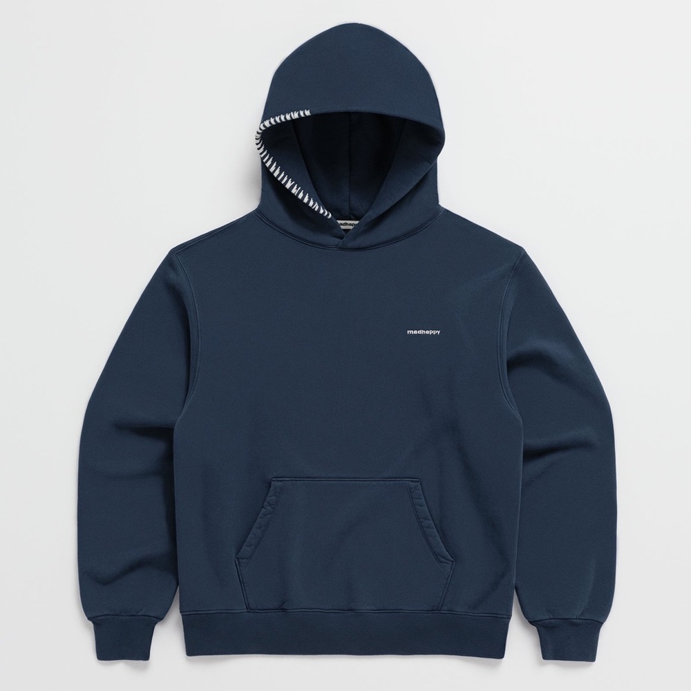 unisex Classics Fleece Hoodie 
embroidered Madhappy logo & hand hood stitch.